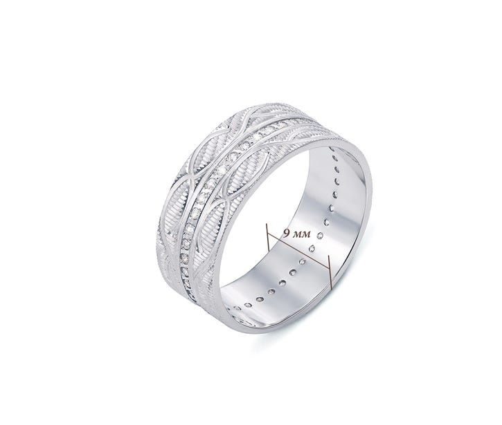 Обручальное кольцо с фианитами Золотой Век (1091б): купить