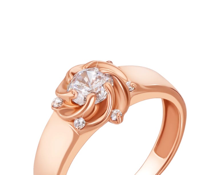 Золотое кольцо с фианитами Золотой Век (11818): купить