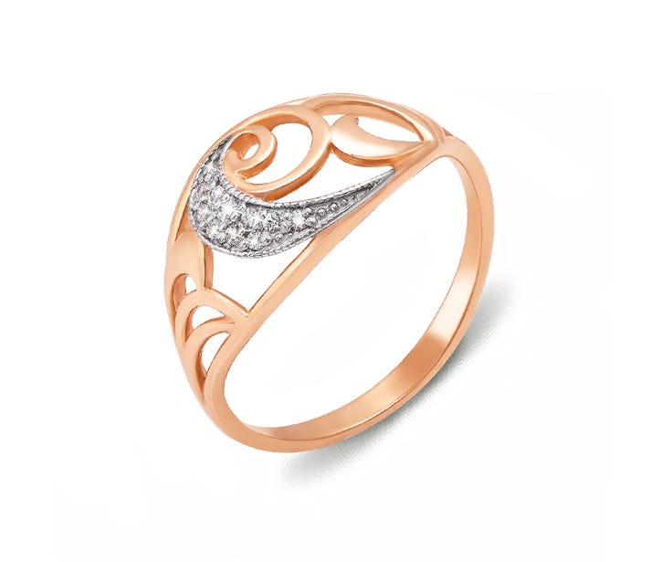 Золотое кольцо с фианитами (12131 с)