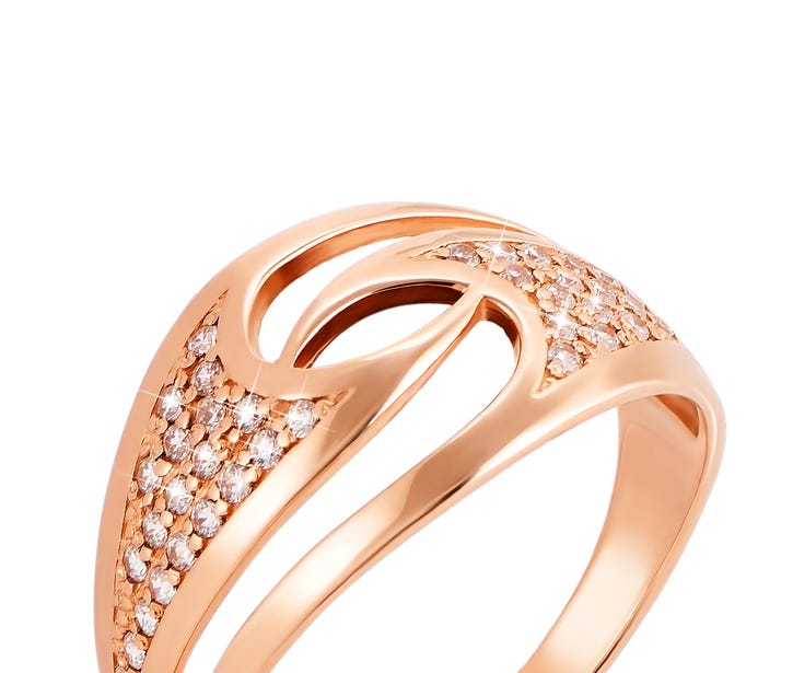 Золотое кольцо с фианитами (12582): купить