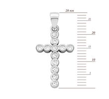 Срібний хрестик з фіанітами (2P14491): купить