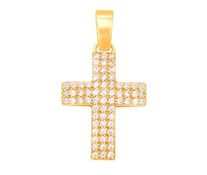 Золотой крестик с фианитами (3728/eu)