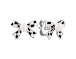 Серебряные пуссеты с жемчугом (AE02495)