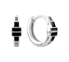 Срібні сережки-конго з емаллю (B04721)