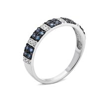 Золотое кольцо с сапфирами и бриллиантами (800056/02/1/8291)