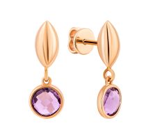 Золотые серьги-подвески с аметистом (2/50/326)
