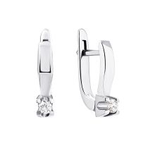 Золоті сережки з діамантами (880276-С бел)