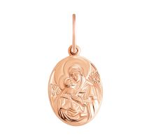 Золотая подвеска-иконка Божией Матери Владимирская (л024)