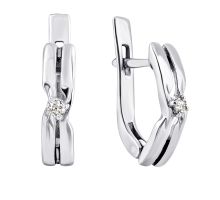 Срібні сережки з діамантами (0160R-BR)