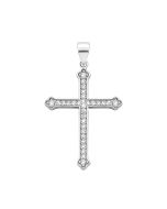 Серебряный крестик с фианитами (2P17944)