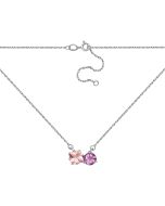 Cрібне кольє з морганітом та аметистом (ко1302Rh)