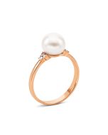 Золота каблучка з перлиною і фіанітами (119156210101)