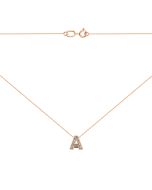 Золотое колье буква А с фианитами (КЛ 013а)