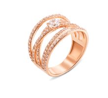 Золотое кольцо с фианитами (12941с)