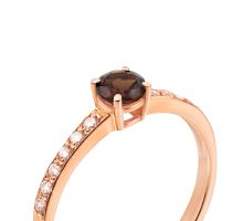 Золотое кольцо с раухтопазом и фианитами Золотой Век (530007/раух с): купить