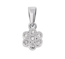 Срібна підвіска Квітка з діамантами (3943р-BR)
