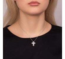 Срібний хрестик з фіанітами (500879-КрРл.к): купить