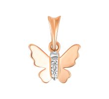 Золотая подвеска Бабочка с бриллиантами (880396-К)