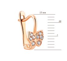 Золоті сережки Метелики з фіанітами (с118): купить