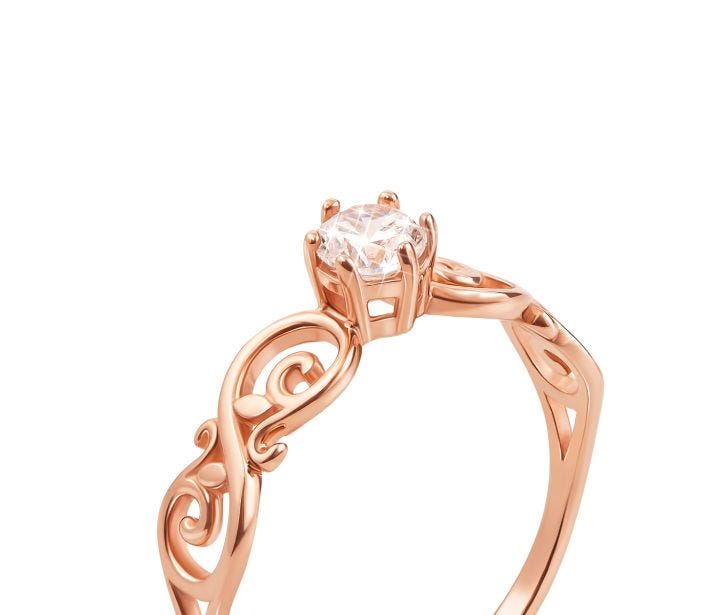 Золотое кольцо с фианитом (12236): купить