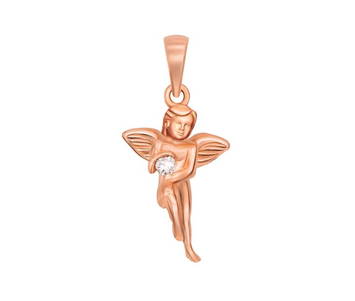 Золотая подвеска Ангел с бриллиантом (52953/1.75)