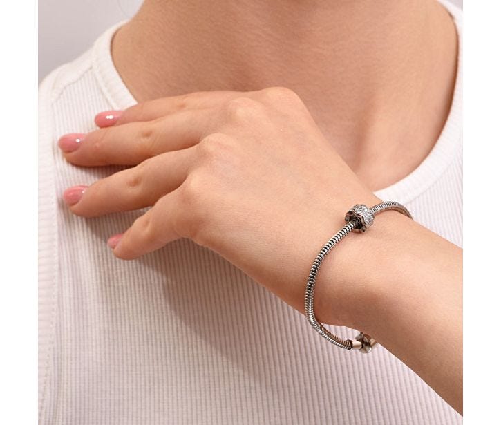 Срібний браслет під намистини шарм (561Б Rh.Rh): купить