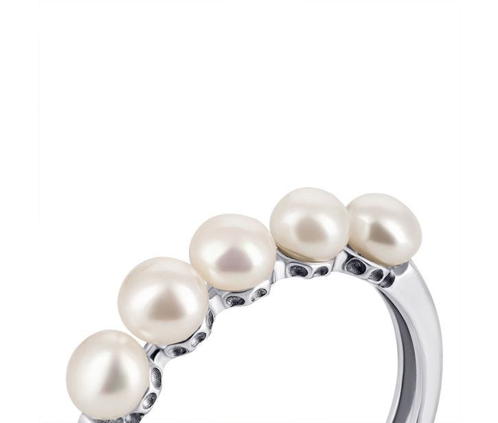 Срібна каблучка з перлами (1691/1р-PWT): купить