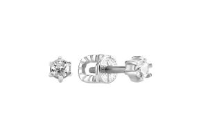 Золотые пусеты с фианитом (21/0156/02/01/02)