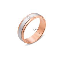 Обручальное кольцо комбинированное с бриллиантом Золотой Век (1065/2): купить