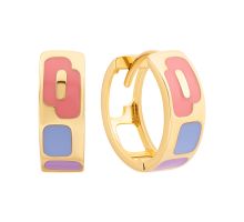 Золотые серьги-конго с эмалью (2/40/088/2)