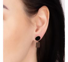 Золотые серьги-подвески с эмалью (211028110101): купить