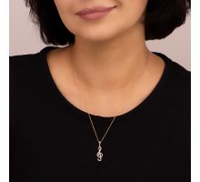 Золотая подвеска Скрипичный ключ с фианитами (3101025801): купить