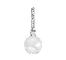 Серебряная подвеска с жемчугом и фианитами (3695р-PWT)