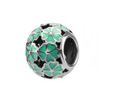 Серебряная бусина шарм с эмалью (П-011ечч)