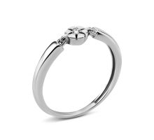 Серебряное кольцо с бриллиантом (1877/1р-BR)