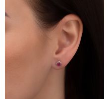 Золотые пуссеты с рубином и бриллиантами (23159RUBY): купить