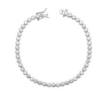 Серебряный браслет с фианитами (D00488)