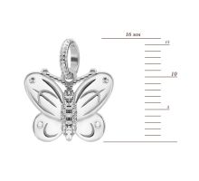 Срібна намистина шарм Метелик з фіанітами (SZDP04984): купить