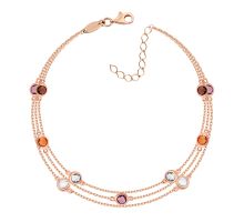 Золотой браслет с кварцем аметистом и топазом (5/11/290)