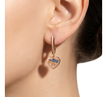 Золотые серьги-подвески Украина с фианитами (СВ1718(в)и): купить