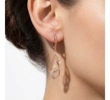 Золотые серьги-подвески с фианитами (210888110101): купить