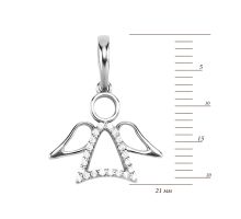 Серебряная подвеска Ангел с фианитами (89107б): купить