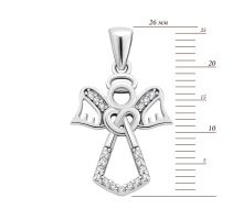 Срібна підвіска Янгол з фіанітами (PPS 2126 П.Rh): купить