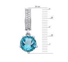 Срібна підвіска з блакитним кварцом і фіанітами (3703р-QSWB): купить