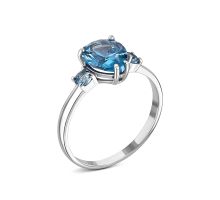 Серебряное кольцо с кварцем London blue (1664/1р-QLB)
