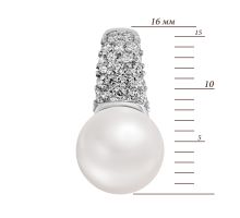 Серебряная подвеска с жемчугом и фианитами (3718р-PWT): купить