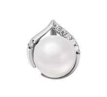 Серебряная подвеска с жемчугом и фианитами (3959р-PWT)