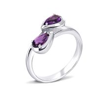 Серебряное кольцо с аметистом Золотой Век (1744/1р-AMET)
