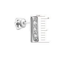 Срібні пусети з діамантами (2565/1р-BR): купить