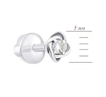 Серебряные пуссеты с бриллиантами  (2208/1р-BR): купить